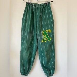 Vintage Oakland Athletics Kids Pinstripe Pants A’s Large 5/6 Cotton Made In USA